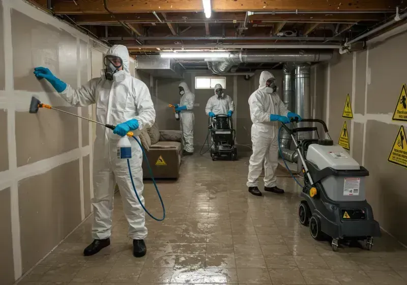 Basement Moisture Removal and Structural Drying process in Highland Lakes, AL